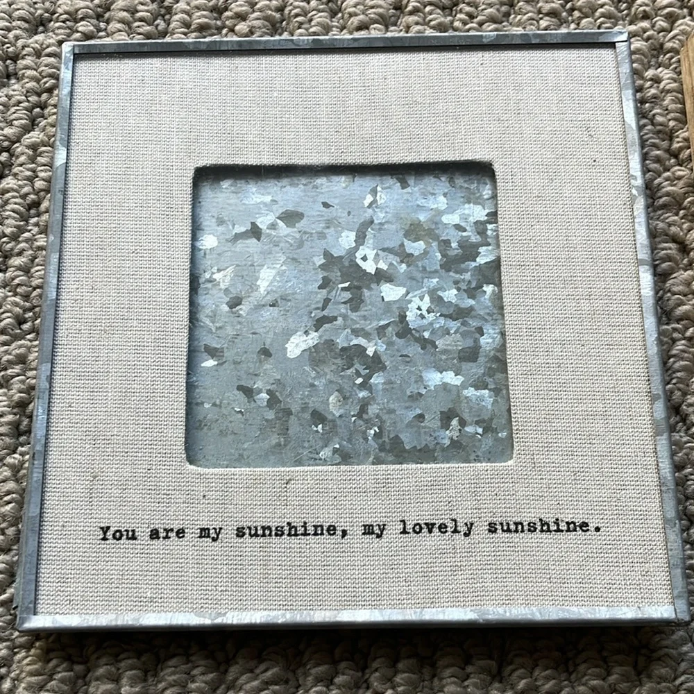 Bundle of 2 Bright Wood Border & Silver Border You Are My Sunshine Photo Frames